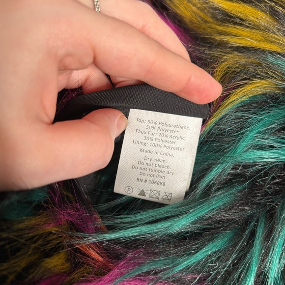 Appaman Black Faux Leather Dress with Multicolor Fur Skirt Size 4T - Picture 6 of 6